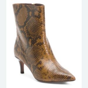 Franco Sarto Tan Snakeskin Heeled Boots